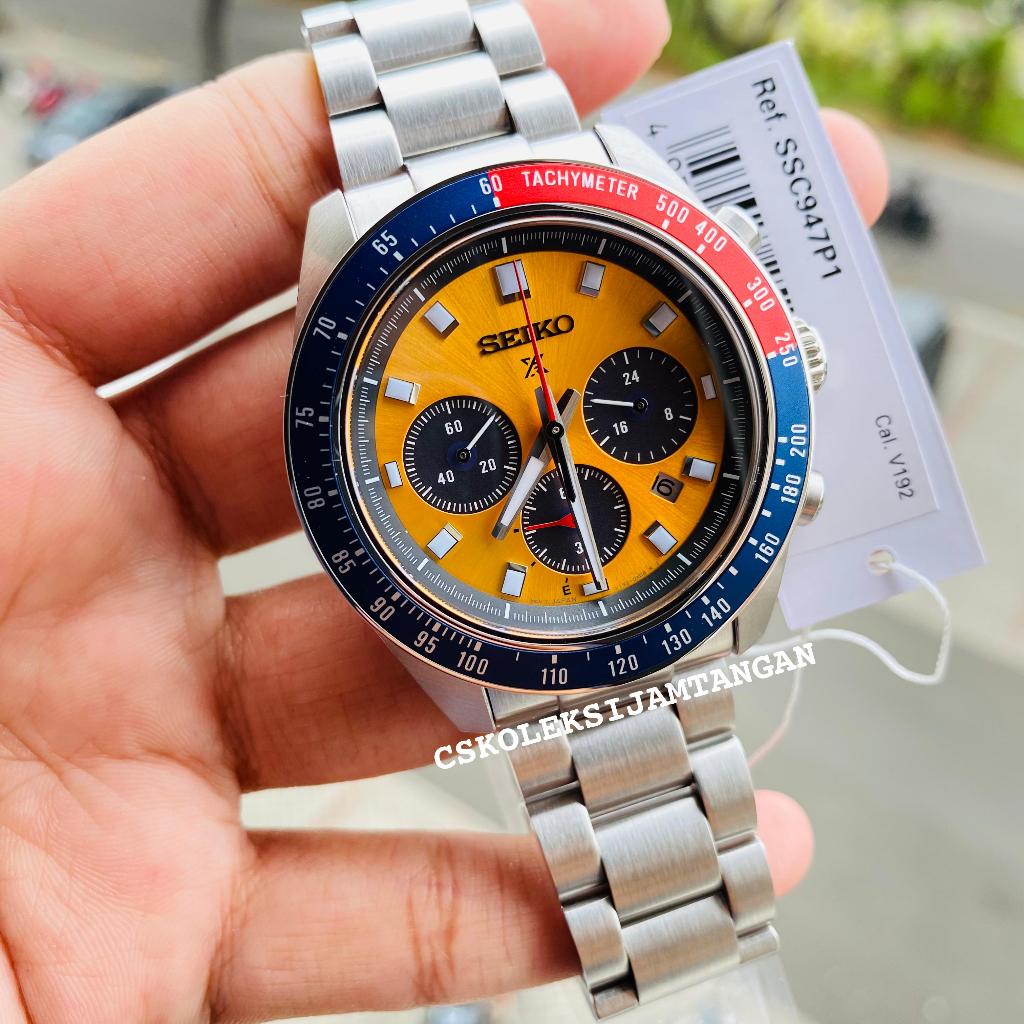 Jam Tangan Pria Seiko Prospex SSC947P1 SSC947 "POGUE" Solar SpeedTimer Chronograph Orange Dial Origi