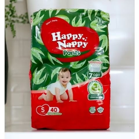 HAPPY NAPPY PANTS_PAMPERS POPOK BAYI TIPE CELANA_SIZE/UKURAN S_POPOK CELANA BAYI
