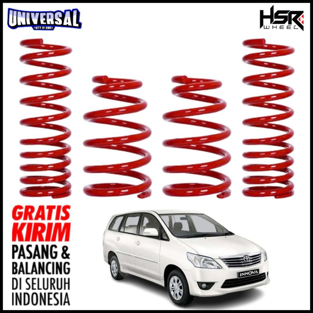 PER RACING CEPER LOWERING KIT HSR RED INNOVA BENSIN dibawah 2012