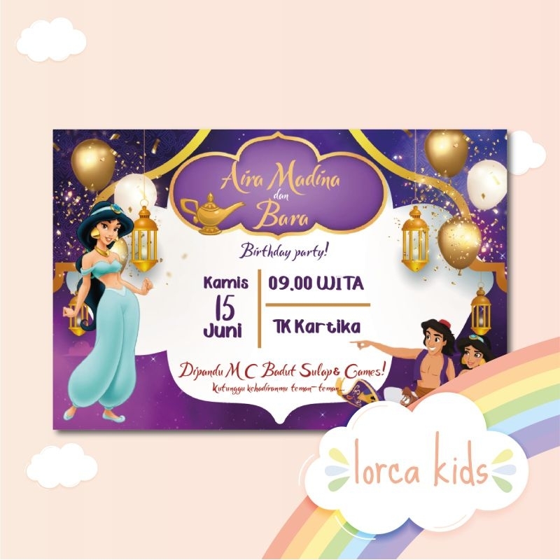 UNDANGAN ULANG TAHUN ANAK CUSTOM, UNDANGAN ULANG TAHUN