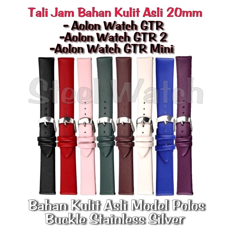 Tali Jam Kulit 20mm Strap Untuk Aolon Watch GT Mini / Aolon Watch GTR 2 / Aolon Watch GTR Buckle Sta