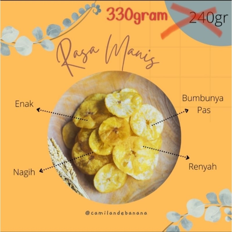 

PROMO KRIPIK PISANG MANIS 330GR RENYAH ENAK CAMILAN KEKINIAN