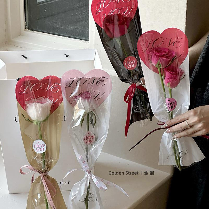 

Single Flower Wrap Mini Bouquet Wrap Love You / Gift Wrapping Buket Bunga Tangkai