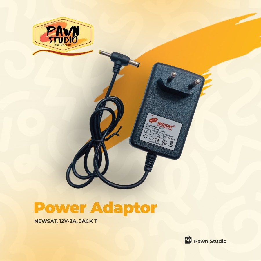 Power Adaptor NEWSAT / Adaptor Newsat 12V 12 Volt 2A 2 Ampere / AC DC Jack Jek T