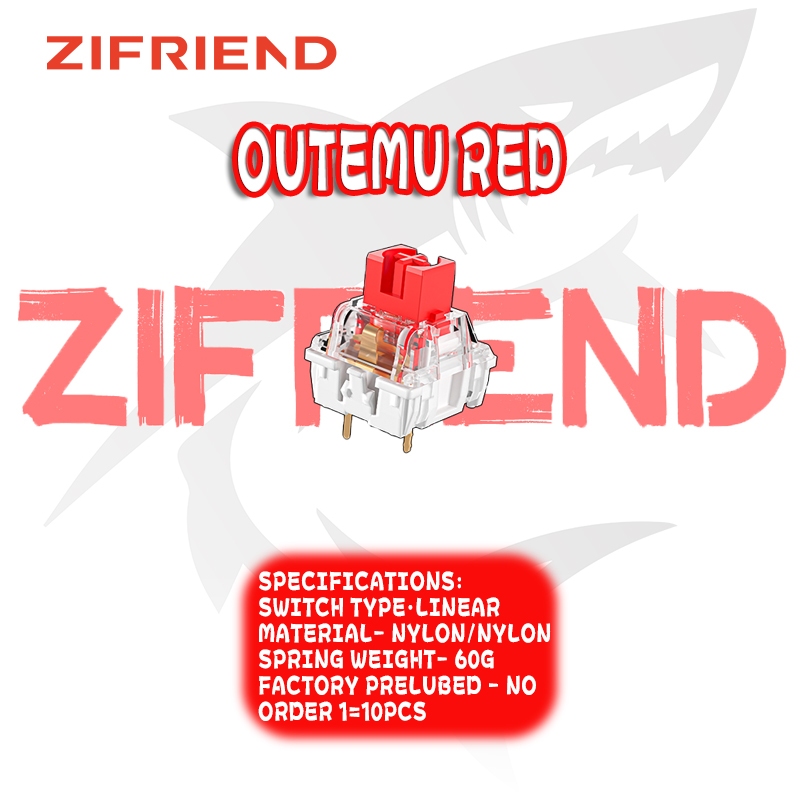 Outemu Red Linear Switch Mechanical Keyboard Dustproof Switch SMD LED 3 Pin 10/35Pcs