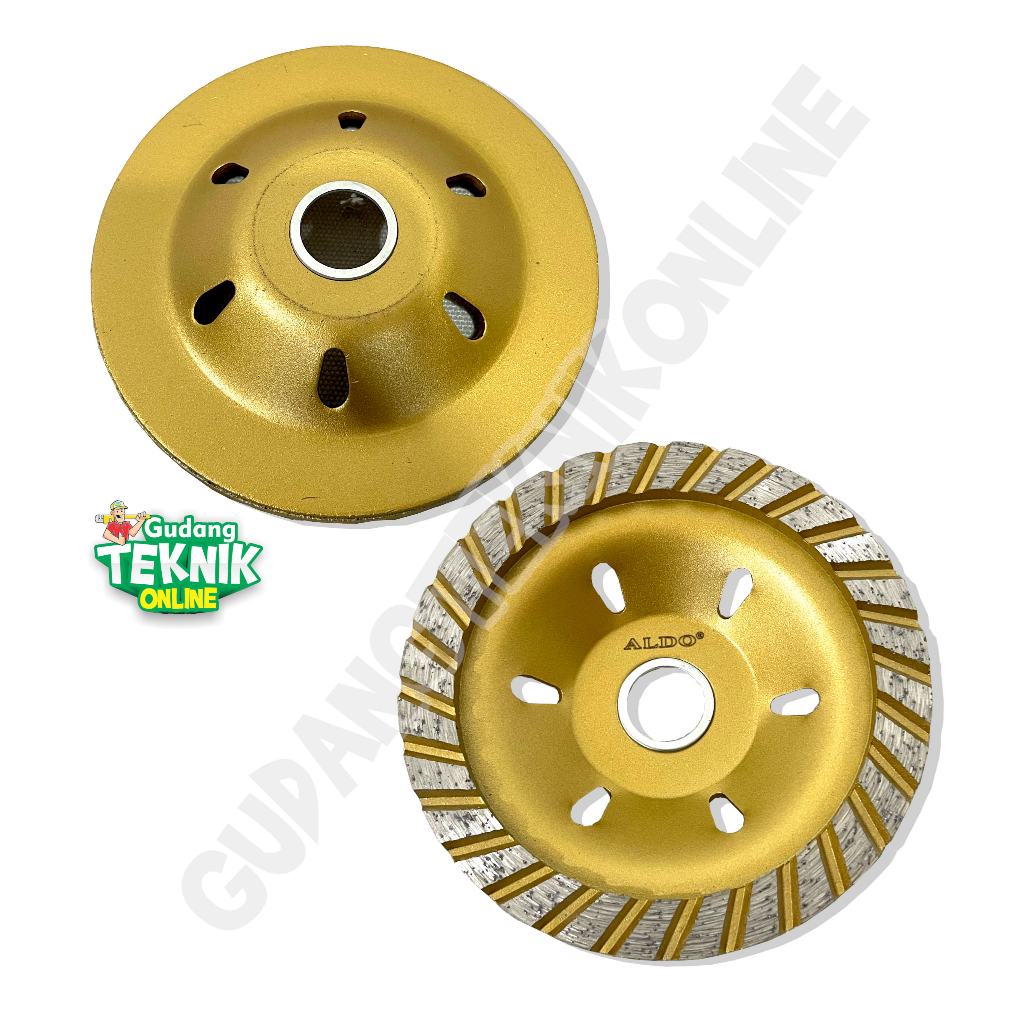 Diamond Cup Grinding Wheel 4" ALDO TURBO DGC 205 / Mata Gerinda Poles Granit Granite Beton Poles Bat