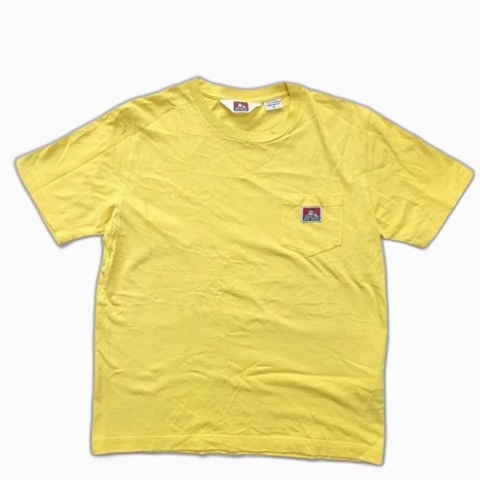 kaos ben davis pocket tee casual light yellow tshirt boxy