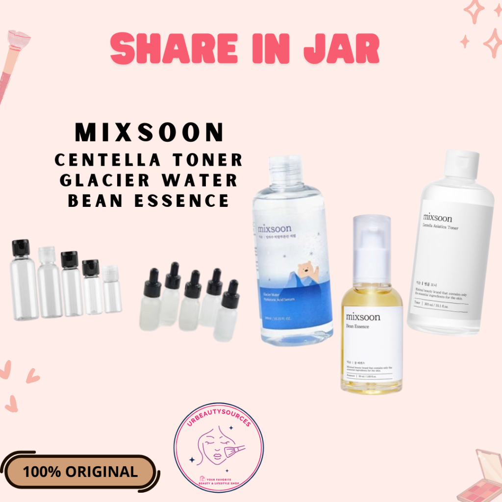 SHARE IN JAR MIXSOON CENTELLA TONER BEAN ESSENCE GLACIER WATER SERUM