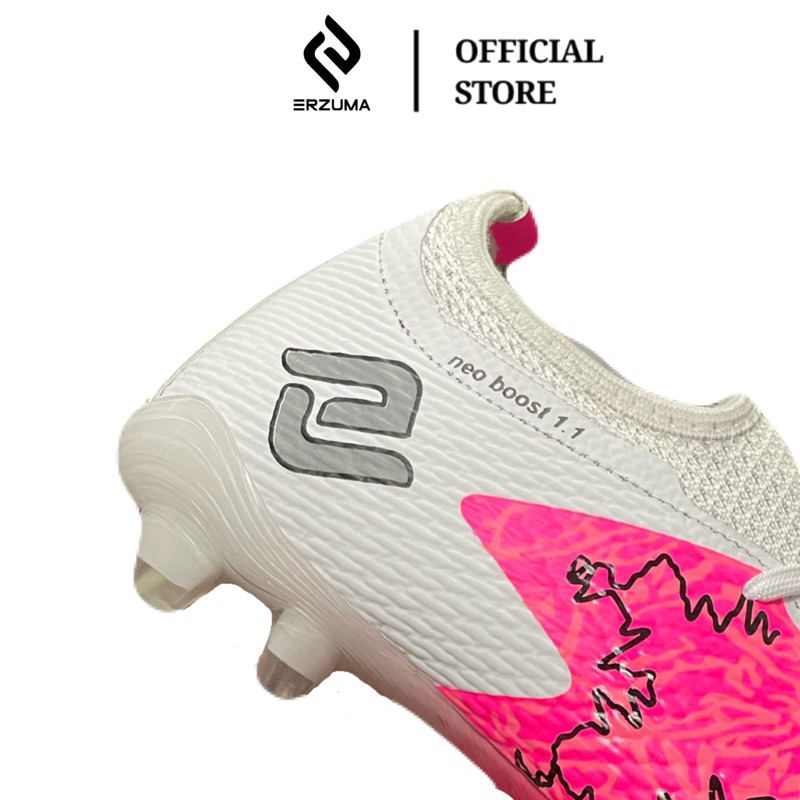 Erzuma - Sepatu Sepak Bola Erzuma Neo Boost In White Pink Boots Original