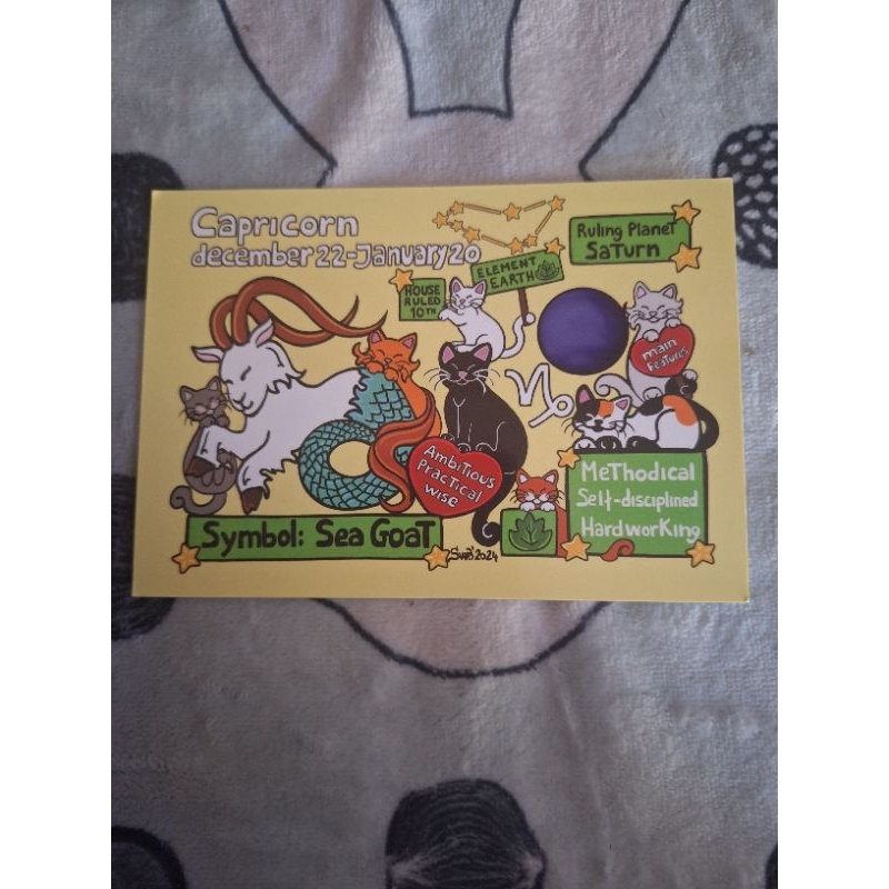 

kartu pos zodiac capricorn titina/capricon titina cat postcard