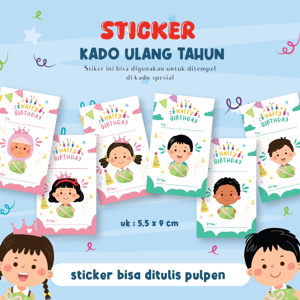 

STIKER SEGEL KADO ULANG TAHUN GIFT BIRTHDAY BOY DAN GIRL (25PCS)