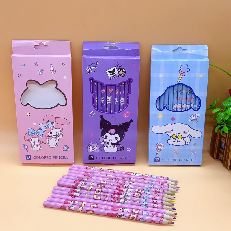 

Set Pensil Warna Gambar Karakter boneka lucu Pensil Mewarnai Isi 12pcs Box Colored Pencils 12Pcs