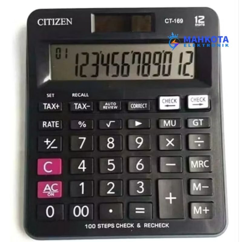 

Kalkulator Citizen CT-169 12 Digit Kalkulator Dagang CT 169