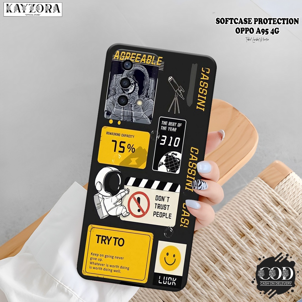 Case Hp OPPO A95 4G Terbaru - KAYZORA - Fashion Case Astronaut - Softcase OPPO A95 4G - Silikon Tpu 