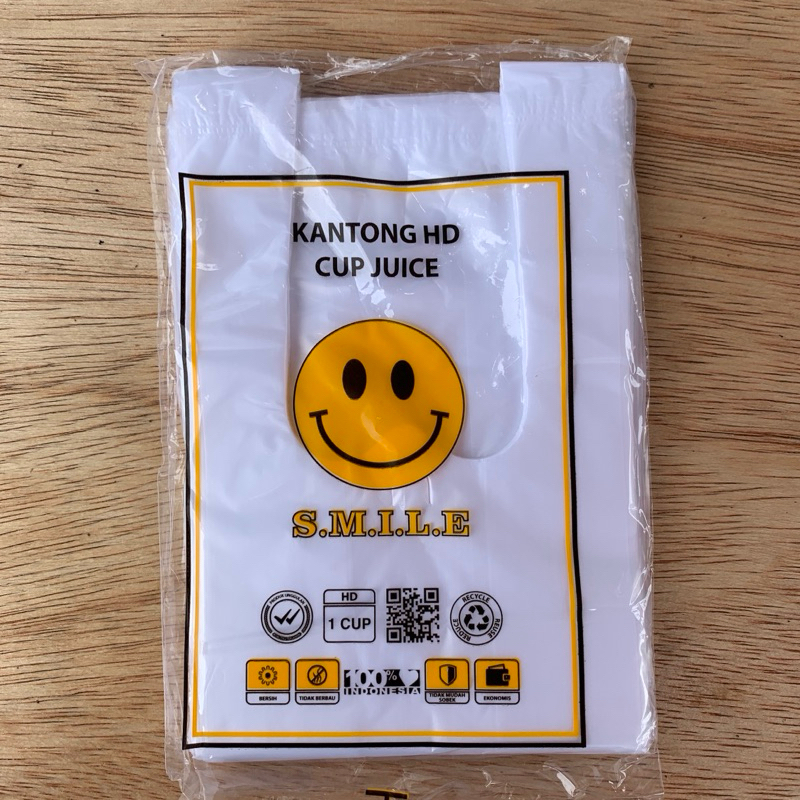 Kantong plastik jus kresek cup smile 1 cup 10x30