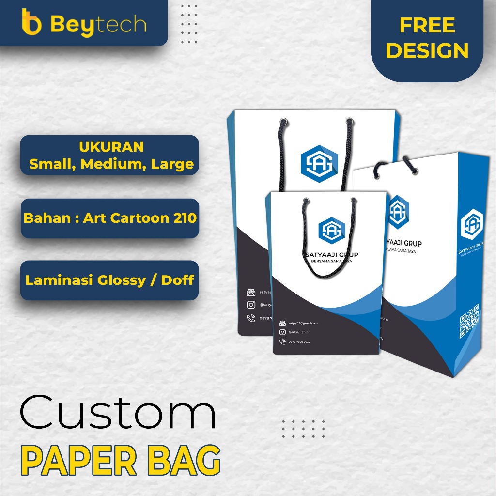 

Paperbag Custom/Tas Kertas Shopping/ Goodie Bag Kado Bridesmaid/ Cetak Paper Bag