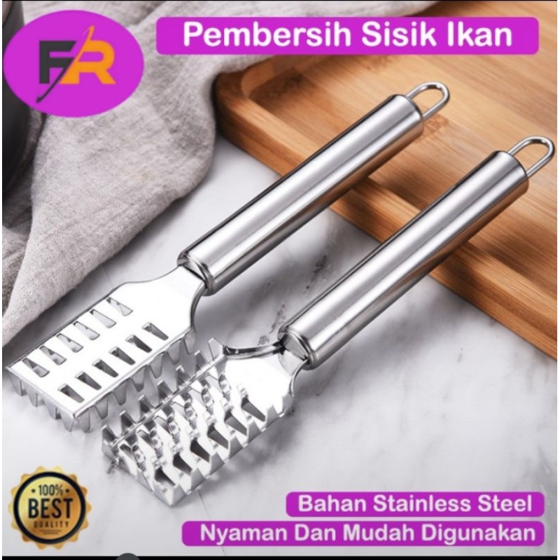 Piasu Pembersih Sisik Ikan Stainless Stell Alat Kerokan Sisik Ikan