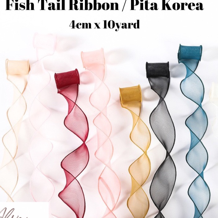 

TREND TERKINI Fishtail Ribbon Pita Organza Korea Keriting Wavy Transparan