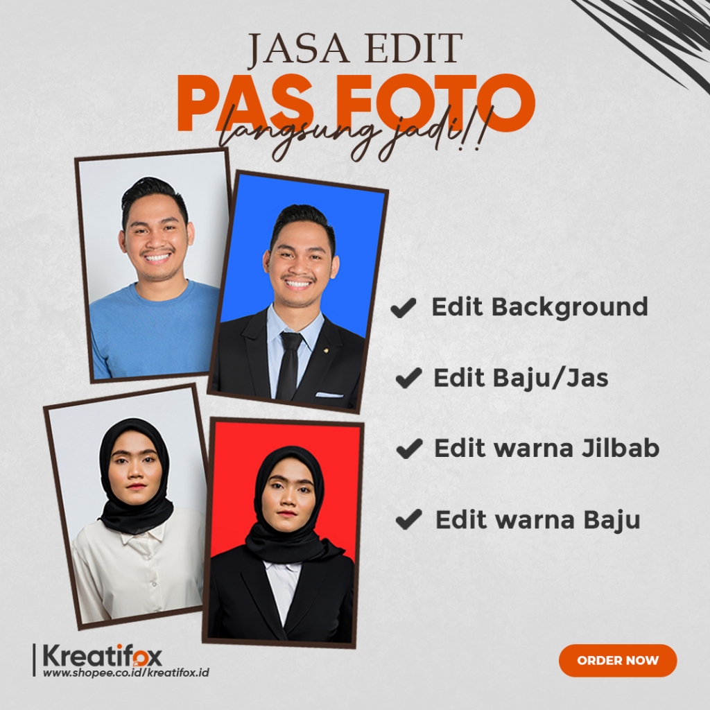 Jasa Edit Pas Foto / Edit Ganti Background / Edit Foto Ganti Jas