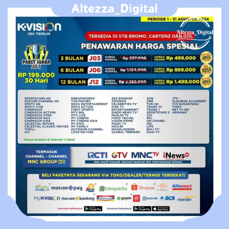 Paket Juara 1Bulan K-vision