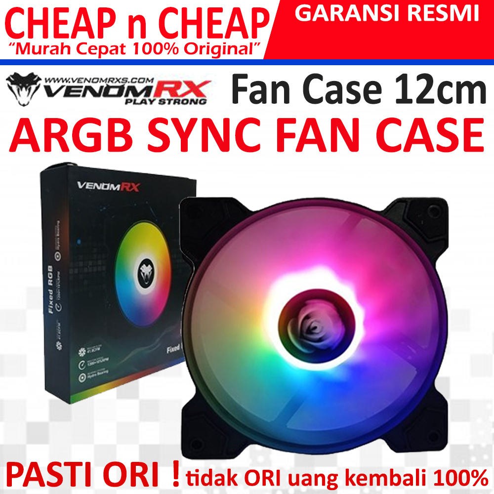 VenomRX Fan Case ARGB Sync 12cm - Venom RX Fan Kipas Casing PC Komputer Gaming RGB