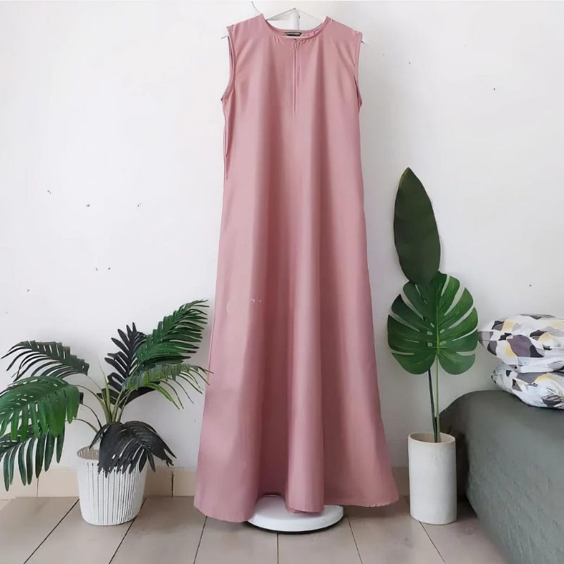 Inner dress maxi polos daleman jumbo panjang