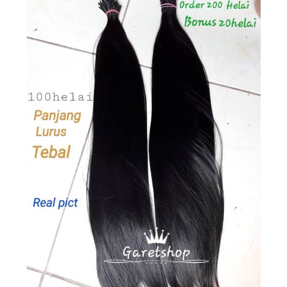 Sekarang Ada  CODPROMO Rambut sambung 665cm 1helai1ikat