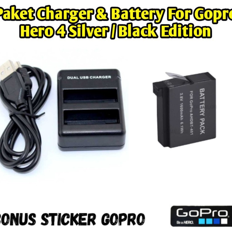 PROMO TERBATAS Charger 2 Slot Gopro Hero 4 Dan Gopro Hero 4 Hero4 Action Camera