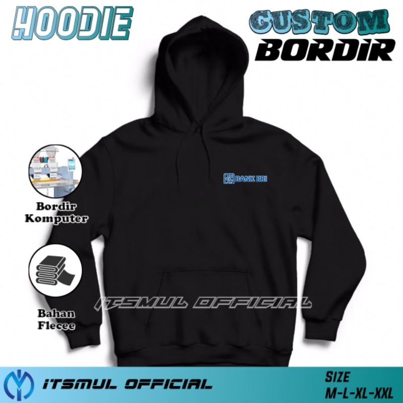 Jaket Hoodie Bank BRI Bordir Custom Jaket Bank BRI Bordir