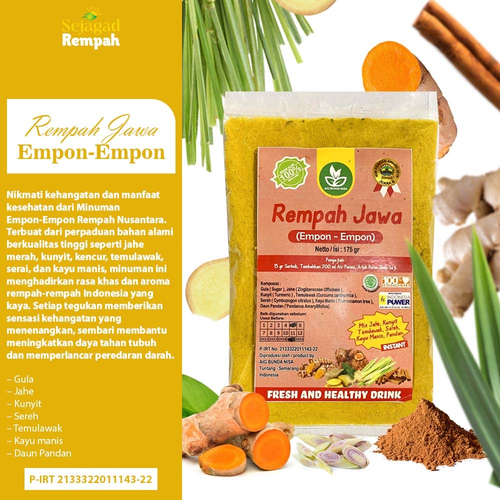 

Wedang Empon Empon Komplit Instan Wedang Tradisional Rempah Herbal 170gr