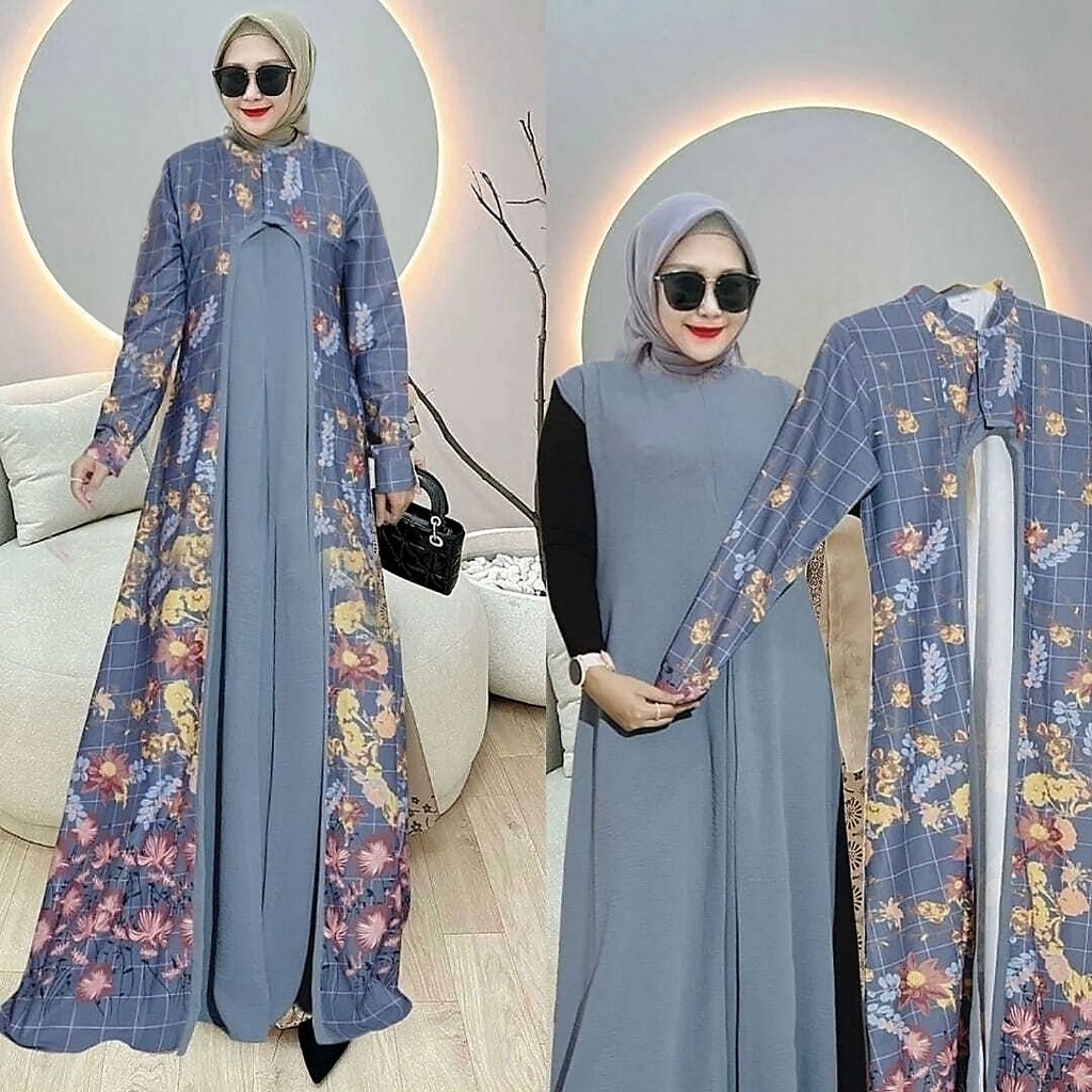 Gamis Jumbo Motif Terbaru + Outer Printing  Terbaru Silk Premium Up To LD 140