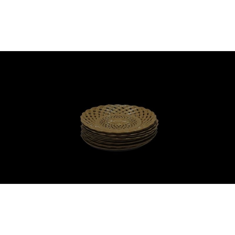 piring rotan plastik (1 lusin)