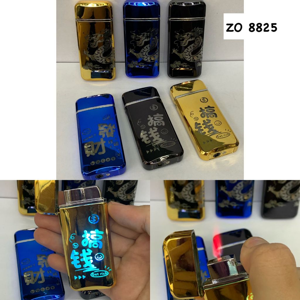 Korek Api Gas Bara LED Lucu Korek Api Lighter Led Korek Tahan Angin ZO 8825