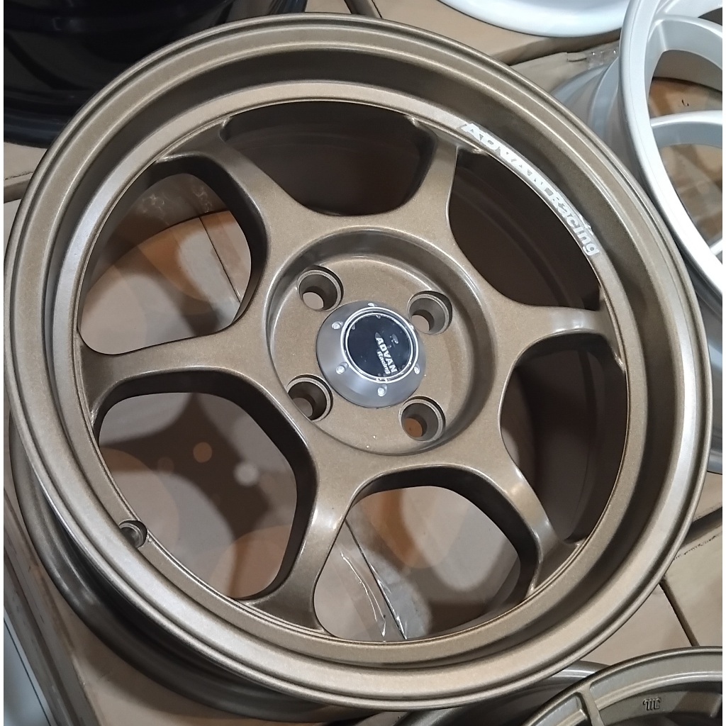 VELG RACING ROSSI ICONS H4 WARNA BRONZE RING 15 LEBAR 7.0 LOBANG 4 PCD 100 ET 38