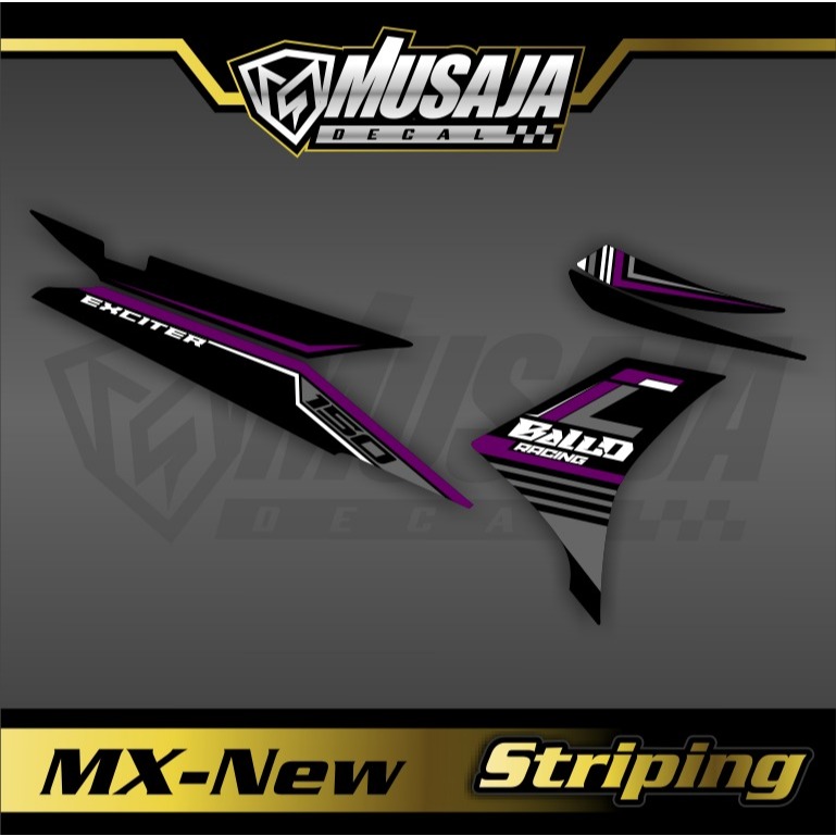 Striping Jupiter MX NEW 135 ungu hitam transparan uv glossy non full body