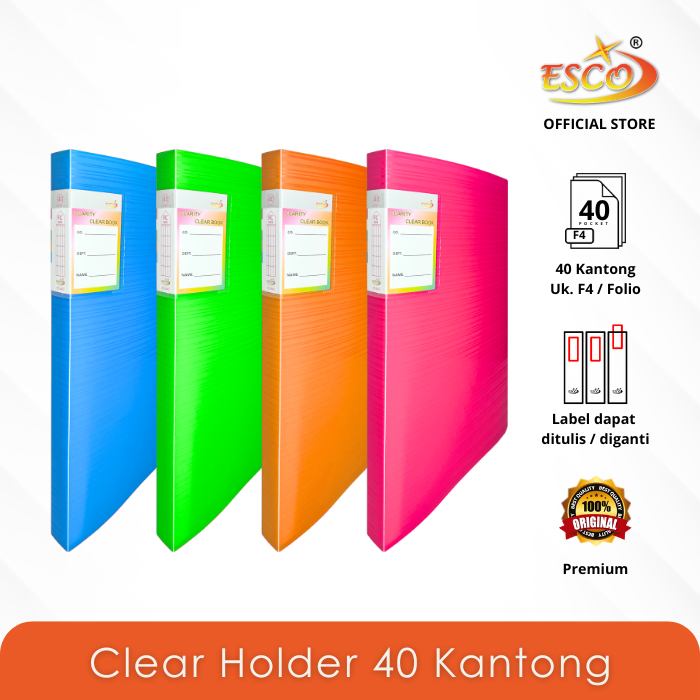 

ESCO Map File / Document Keeper / Display Book / Clear Holder F4 40 Pocket ES-840