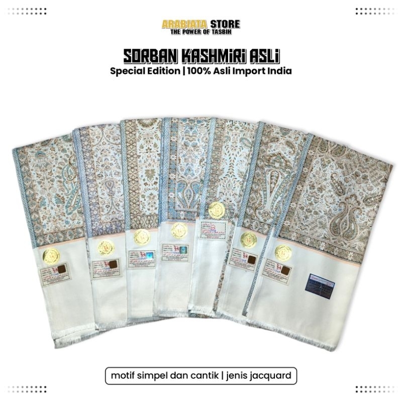 Sorban Kashmiri Asli Sorban Tenun Jacquard Impor Kashmir India Langsung