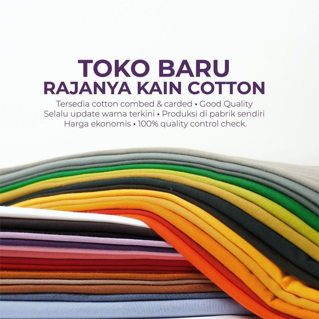 Kain Kaos Cotton Combed 20s - Kain Bahan Kaos - Kain Katun - Bahan Kaos Oversize Katun