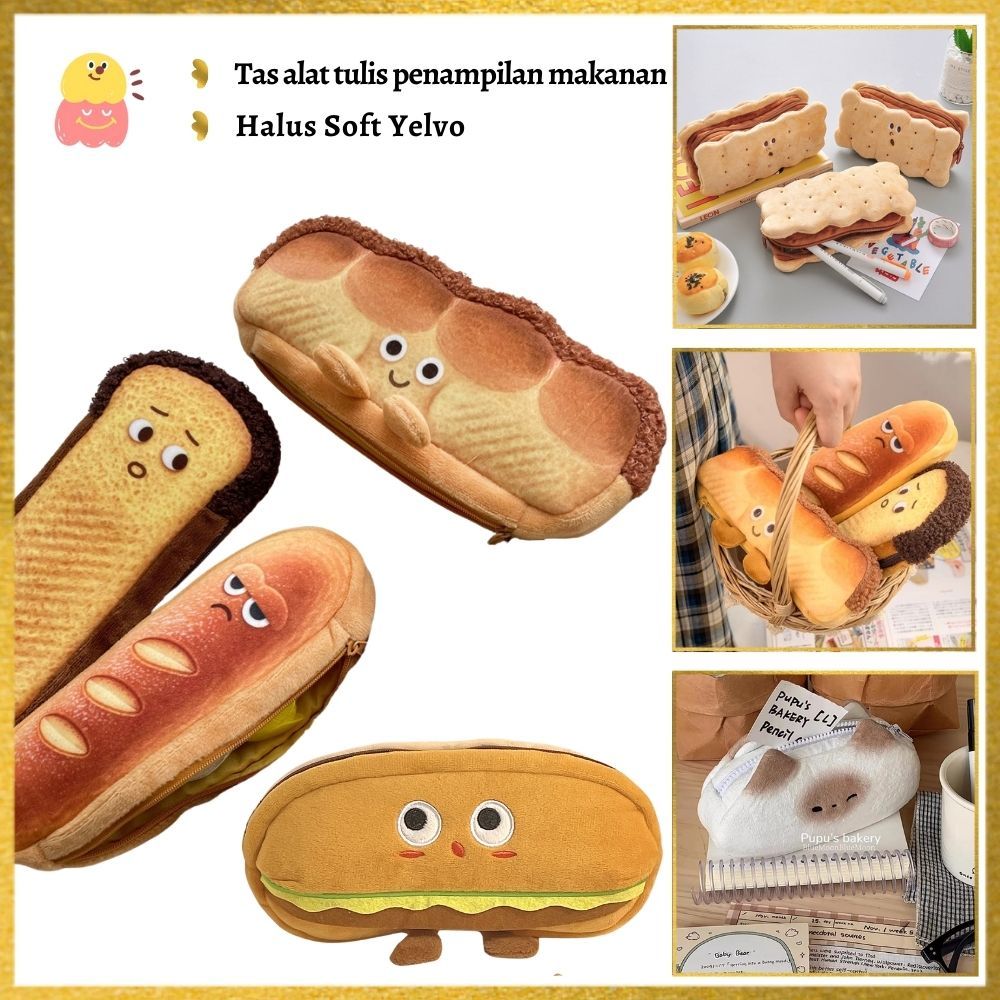 

<Ready>Tempat pensil hamburger, tempat pensil roti panggang yang asyik, tempat pensil pelajar berkapasitas besar