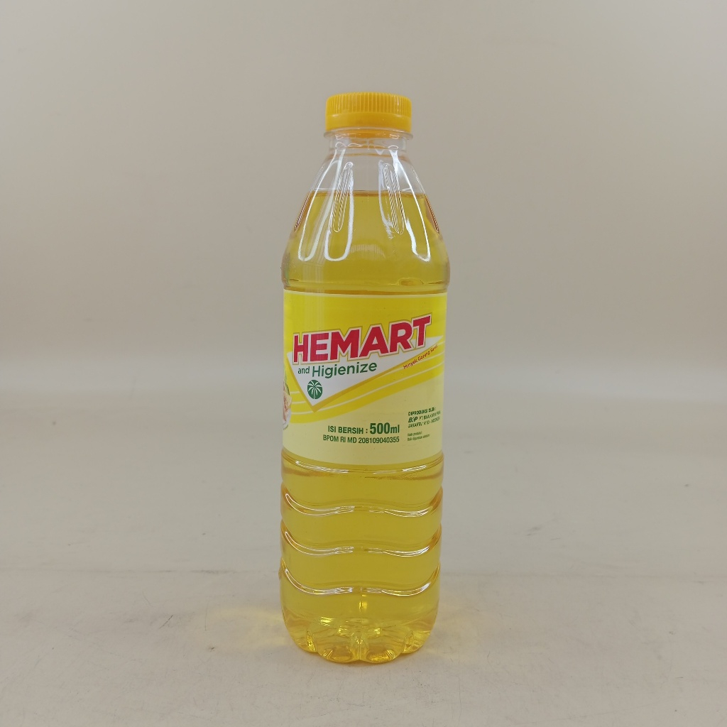 

Minyak Goreng Sawit HEMART and Higienize kemasan botol isi 500ML