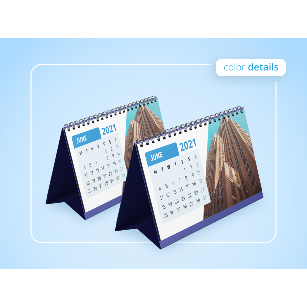 

KALENDER MEJA UKURAN 15X21 4 LEMBAR CUSTOM FULL JILID SPIRAL AP230 GSM