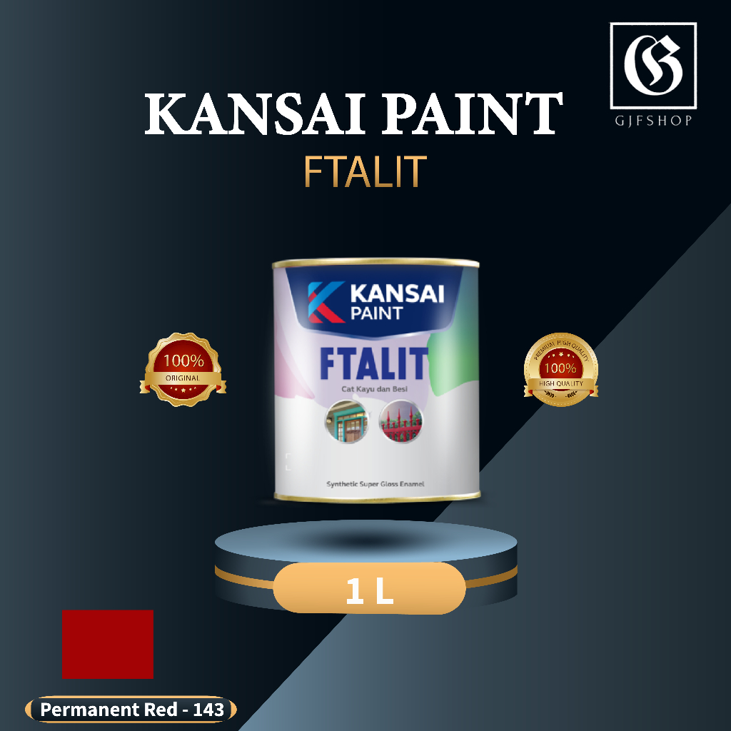 Cat Minyak Besi Kayu Ftalit Kansai Paint 143 Permanent Red 1kg