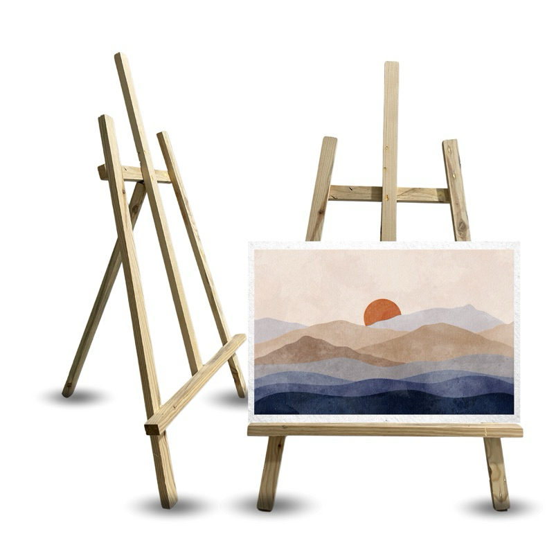 

Easel 65/40cm, Standing kayu : Standing photo frameless/frame tipis, Standing kanvas lukisan , Standing poster/banner, Standing letter board, objek dekorasi wedding, karangan bunga ucapan/flowerboard, blackboard / chlakboard, objek bundar