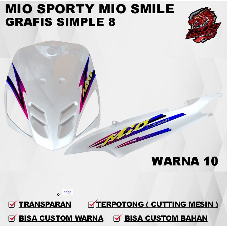 Stiker Sticker Mio Sporty Mio Smile grafis simple 8 - Stiker Sticker Decal transparan uv Mio Sporty 