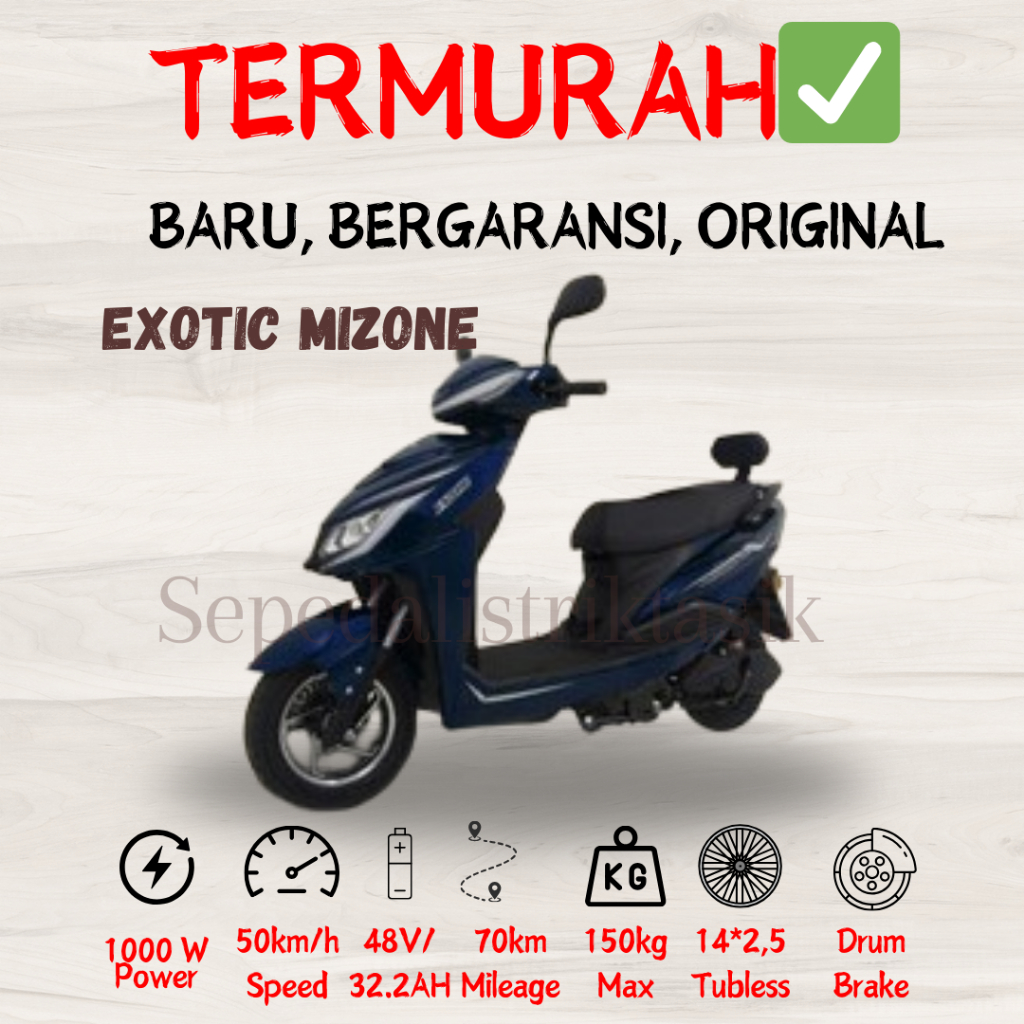 MOTOR LISTRIK EXOTIC MIZONE - ORIGINAL - GARANSI RESMI - MOTOR LISTRIK MURAH