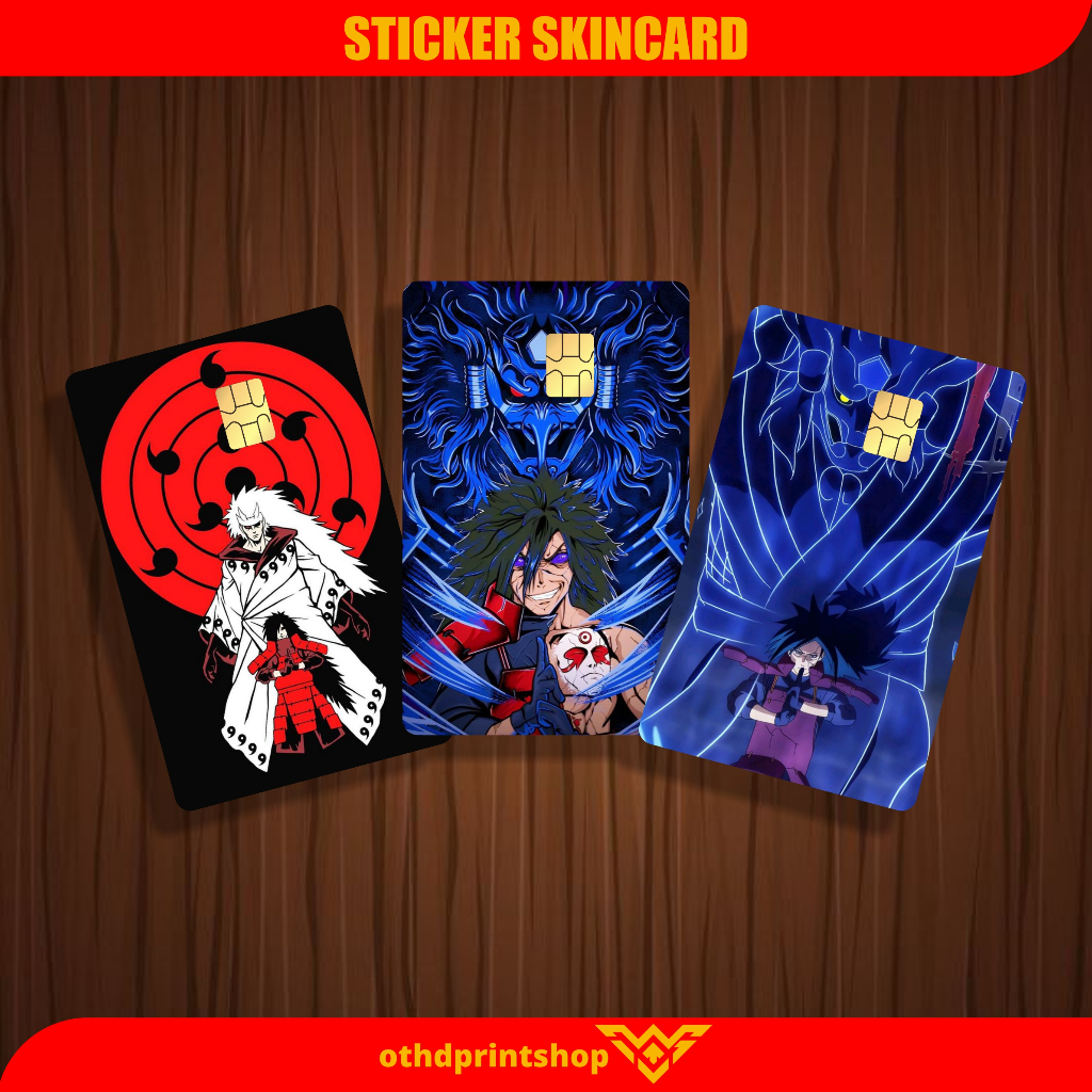 

STIKER ATM SKINCARD TEMA UCHIHA MADARA STICKER ATM EMONEY FLAZZ ETOLL KTP SIM TINGGAL TEMPEL