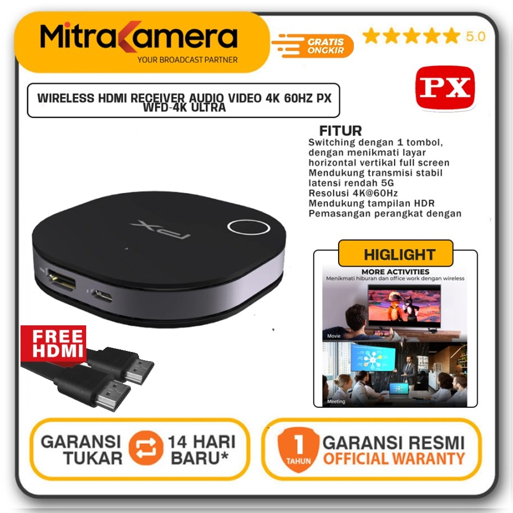 Wireless HDMI Audio Video Receiver Display TV 4K 60Hz PX WFD-4K ULTRA