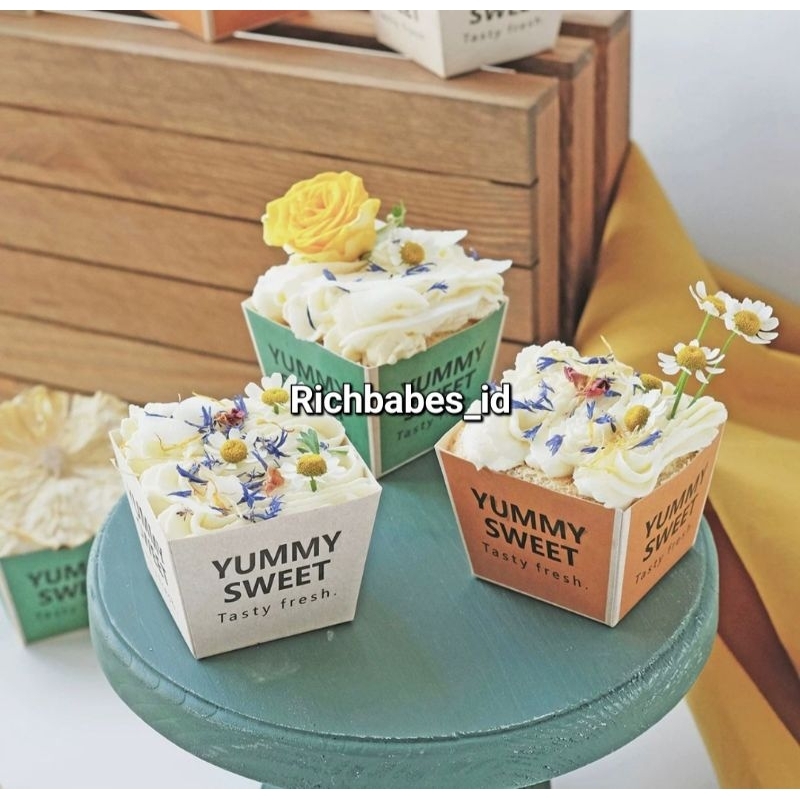 Paper Cupcake Case bruder Kotak kemasan Kue Muffin Hokkaido Lava Cake Roti Bluder Vintage packaging 
