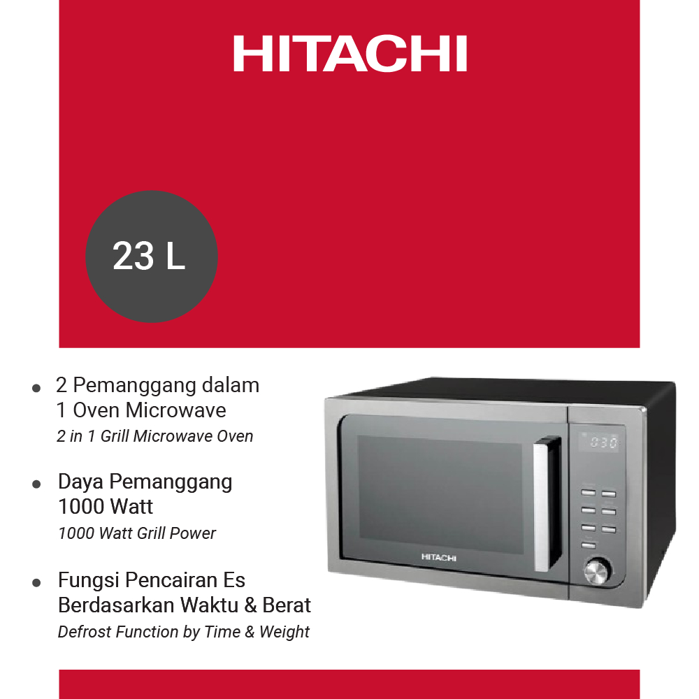 Microwave Hitachi HMR-DG2312 23 Liter Oven & Grill HGST