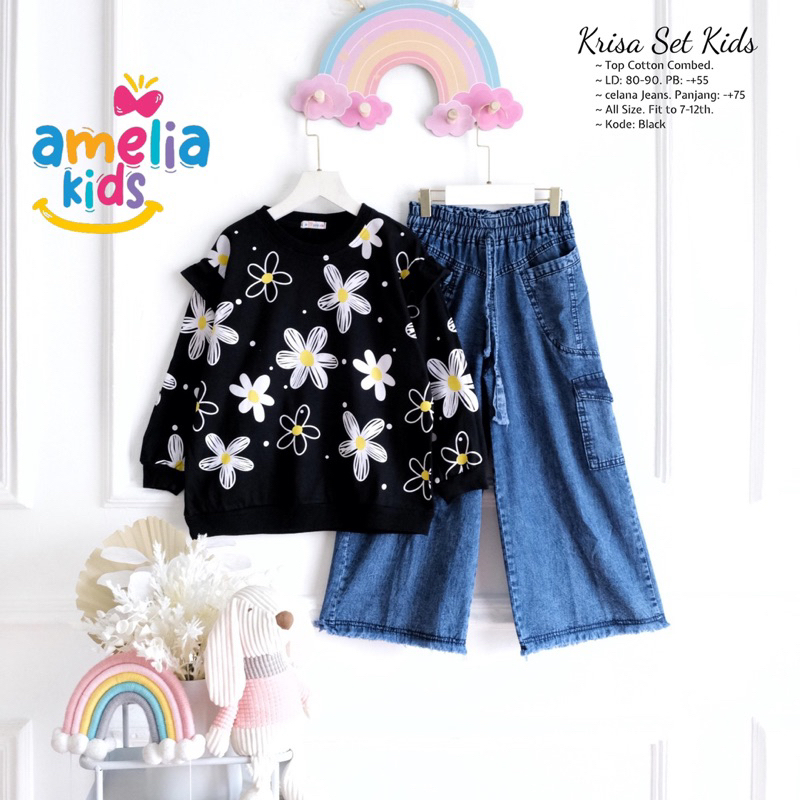 Setelan Kaos Anak Krisa Set Kids By Amelia Setelan Baju Anak Motif Lucu Model Terbaru Setelan Kulot 